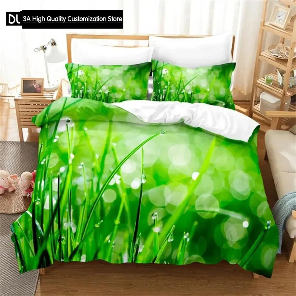 Comforter Green Leaves Queen Bedding Set Kids Bedding Digital Printing King Size