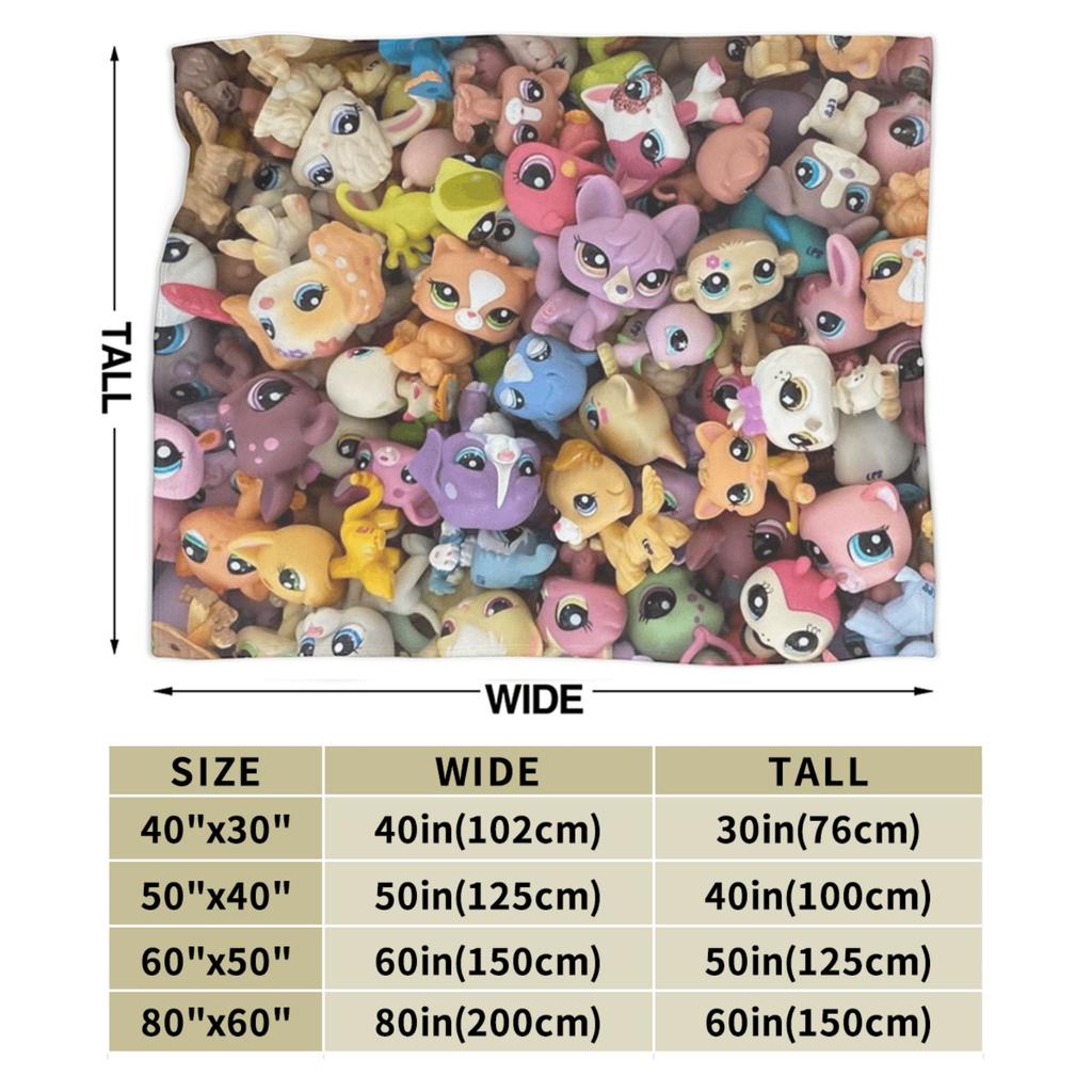 Littlest Pet Shop Blanket Super Warm Graphic Plush Throw Blanket For Kids Couch Bed Flannel Bedspread Bed Cover