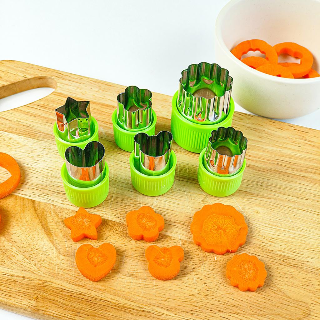 6/8/10/12 Pcs Vegetables Cutter Flower Animal Cartoon Shape Mold Fruit Cake Cookie Cutting Mold Kids Food Baking Styling Tools