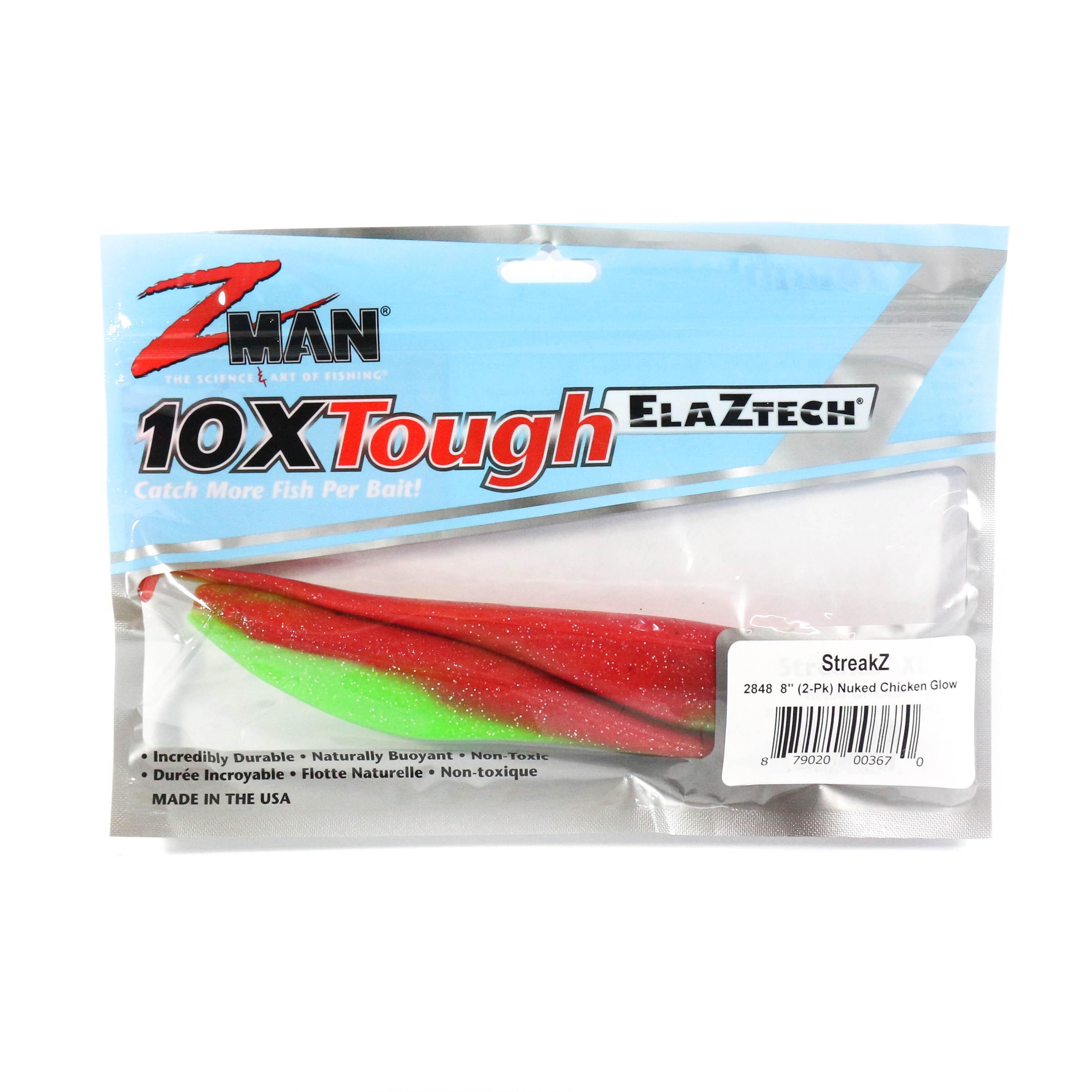 

Zman Soft Lure StreakZ XL 8 дюймов, 2 шт. в упаковке Nuked Chicken Glow (3670)