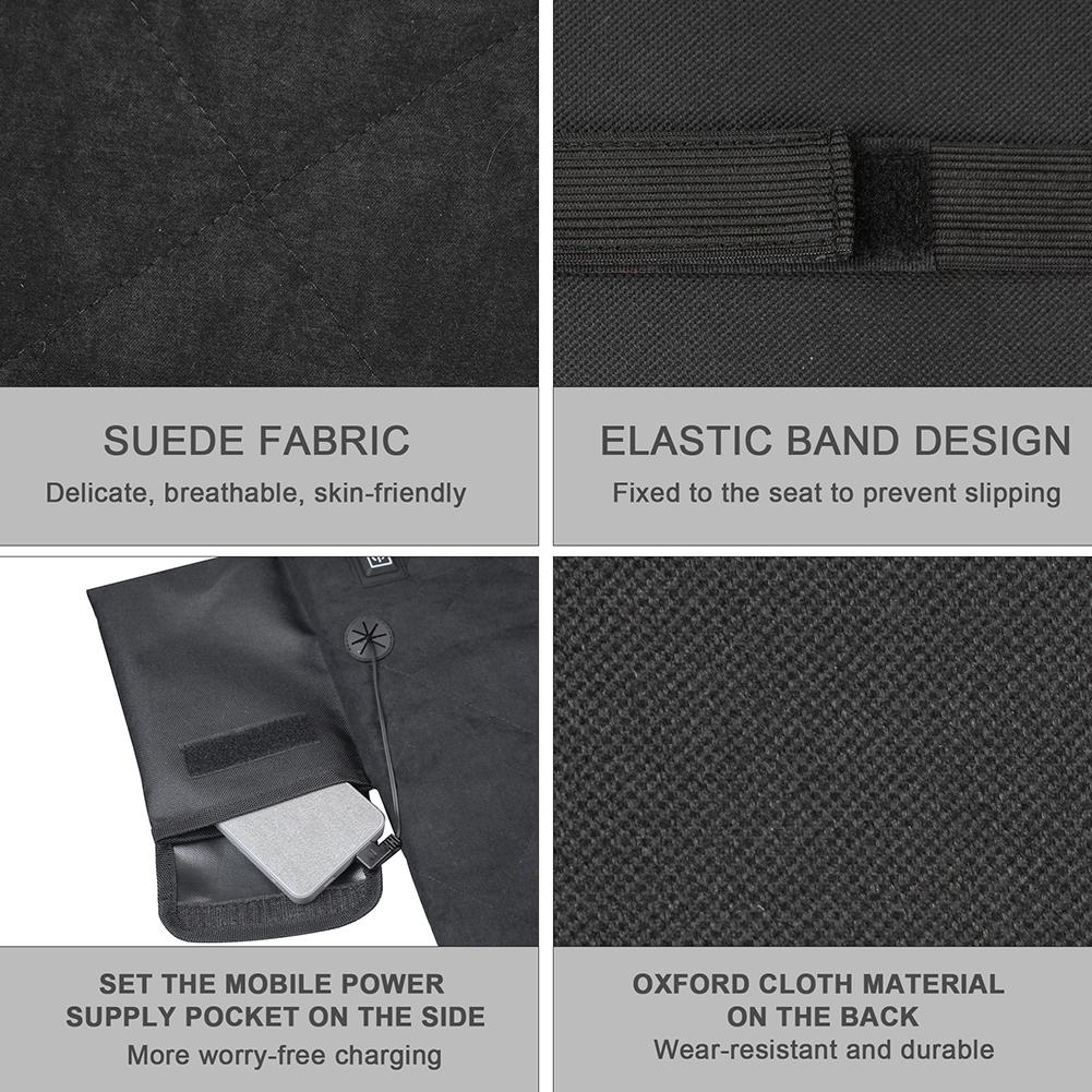 Heated Seat Cushion Mat Portable Heating Backrest Cushion Thickened 3 Adjustable Temperature for Winter Outdoor Stadium Fishing
