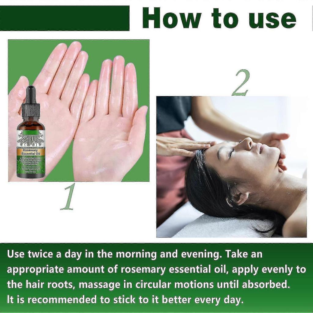 2PCS Rosemary Oil For Hair Growth, Rosemary Essential Oil For Hair Growth & Skin Care, Improve Hair Loss And Nourishes