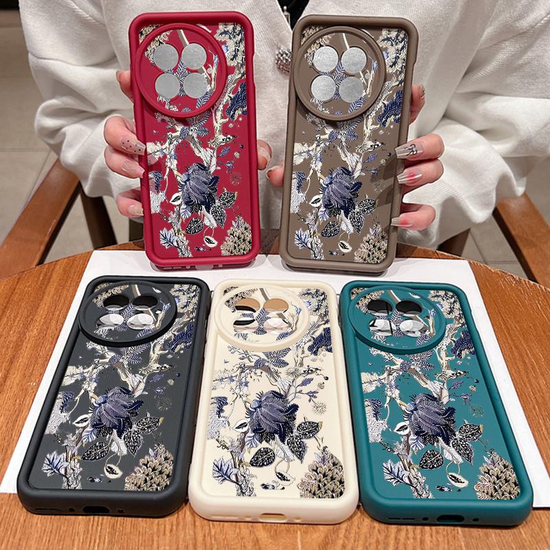 Luxury Retro Dark Floral Pattern Case For OnePlus 15 13 13T 12 Shockproof Bumper Soft Silicone Cover For Oneplus Nord 5 13R 12R 11R 5G