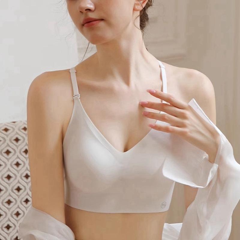 Women Solid Color Adjustable Strap Bra Fitness Support Bra