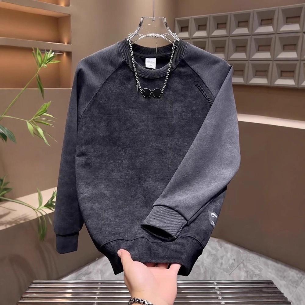 Long Sleeve Loose Top T-Shirt Autumn Clothing Autumn Crew Neck Sweater Men's Trend Color Matching Student Pullover