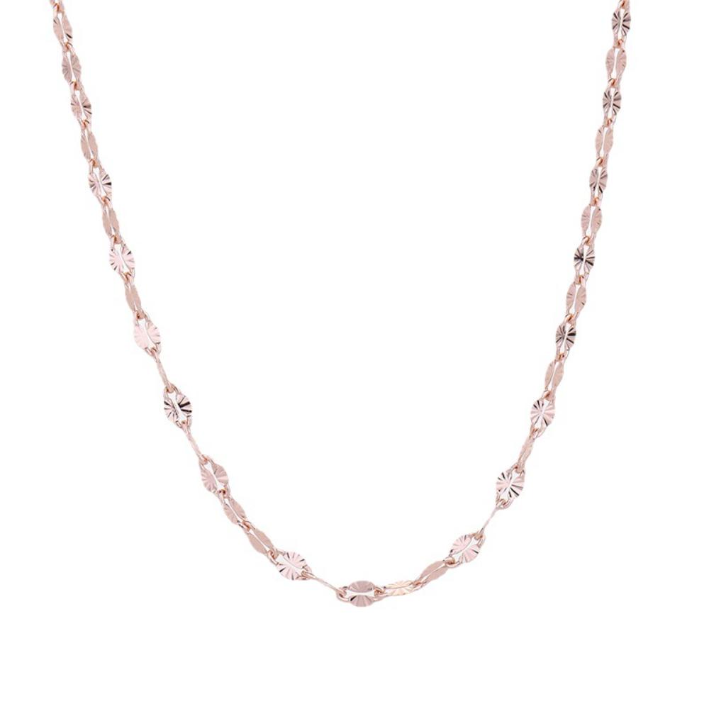 S925 Silver Rose Gold Shiny Lip Necklace Ultra Thin Plain Chain No Pendant Purple Gold Bare Chain
