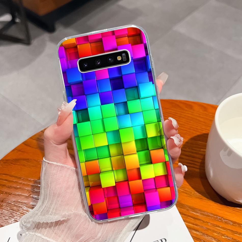 For Samsung S10 Lite Plus S10E Phone Case Creative Stamp Soft Clear Silicone Anti Drop Back Cover For Samsung Galaxy S 10 E Mask