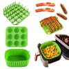 Air Fryer Silicone Basket Liners Large Square Oven Pan BBQ Grill Reusable Cake Molds for Hot Dogs Bacon Jelly