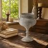 Iron Ornamental Planter Metal Oval with Openwork Rim Ornate for Balcony