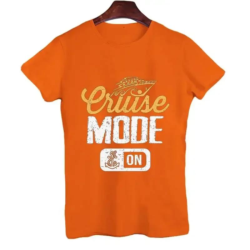 Men's Tshirt Fashion Vintage Cruise Mode On Graphic T Shirt Male O Neck T-shirt Oversized Tops Summer Unisex Women Clothing Tees