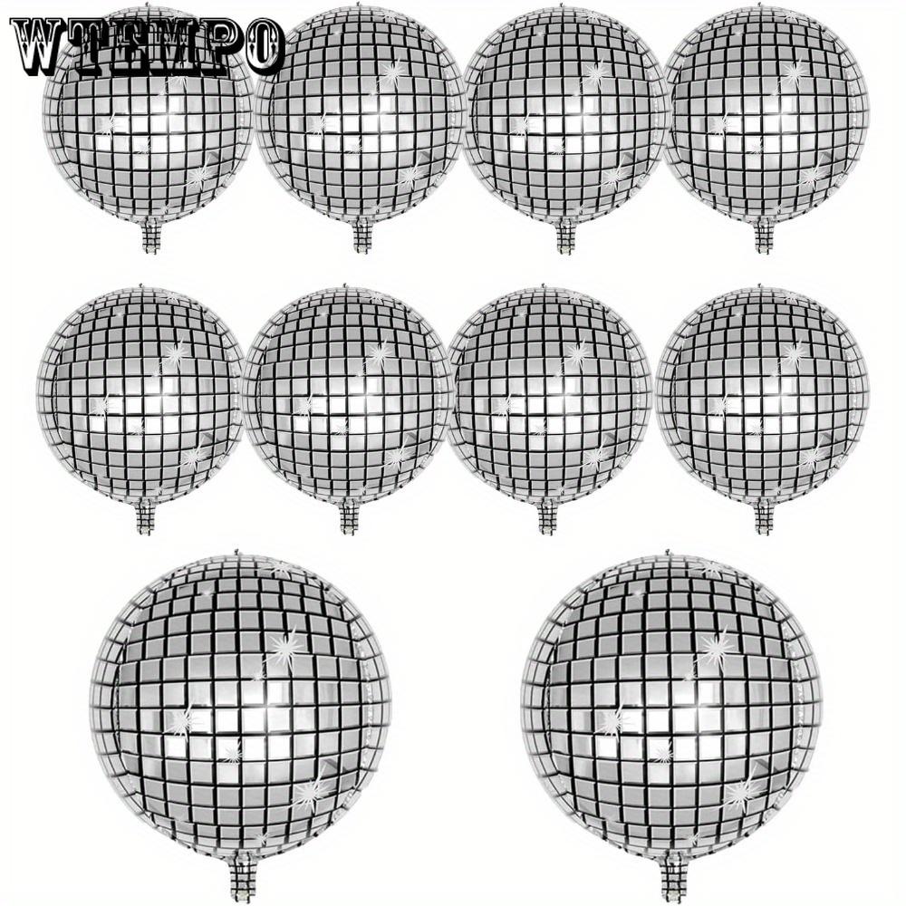 10pcs Silver Disco Balloon 4D Round Balloon Disco Balloon Decorations Bachelorette Party Birthday Party Supplies Party Background Decoration Balloons