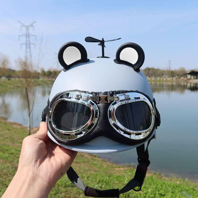 3C Certified Unisex Retro Harley Helmet - Lightweight, Sun-Protected Electric Vehicle Safety Gear for Couples Adult 3C