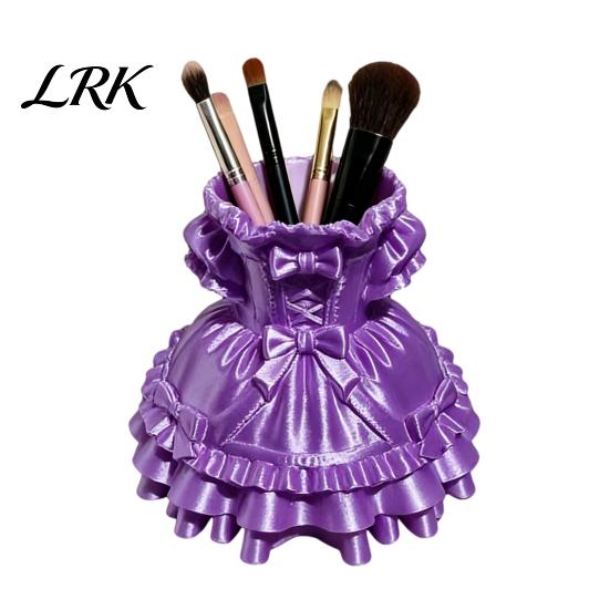 School Supplies Organizer 3D Printed Dress Shape Pen Holder, Cute Desk Handmade Holder for Makeup Brushes Stationery, Creative Home Office Decor