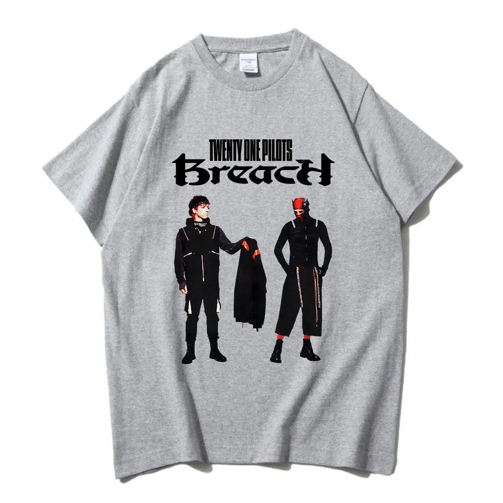 BREACH T-SHIRT Twenty One Pilots Band Graphic Tshirts Summer Cotton Hip Hop Unisex Streetwear Short Sleeve Male T Shirt Print Tee