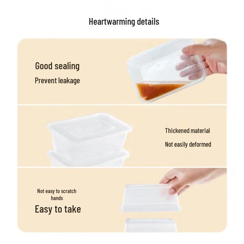 Deshangyuan 750ml Quadratischer Einweg-Lebensmittelbehälter
