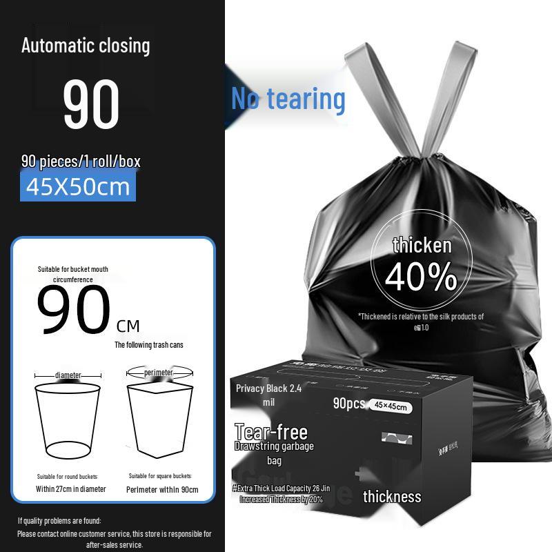 Extra-Thick No-Tear White Drawstring Trash Bags, Large Size for Kitchen