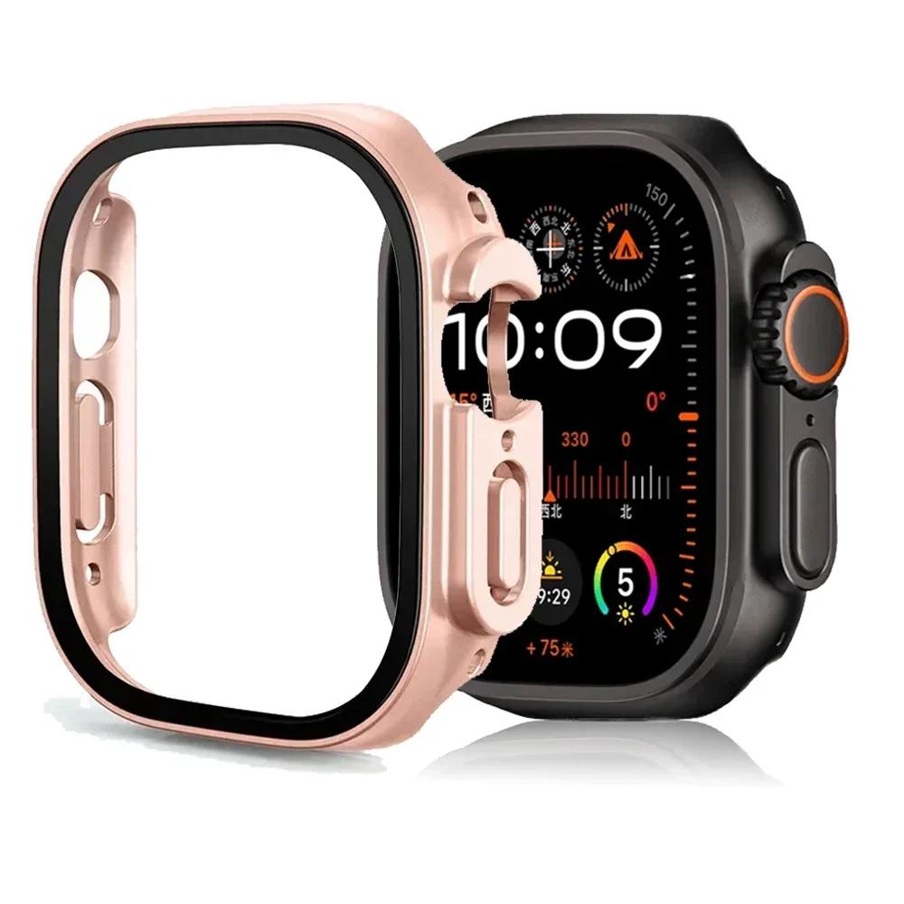 Tempered Glass+Cover For Apple Watch Ultra 3 2 1 49mm PC Bumper Screen Protector Case for iWatch Series Ultra 3 49mm Accessories