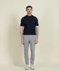 PANICALE Navy Herringbone Short Sleeve Polo Knit
