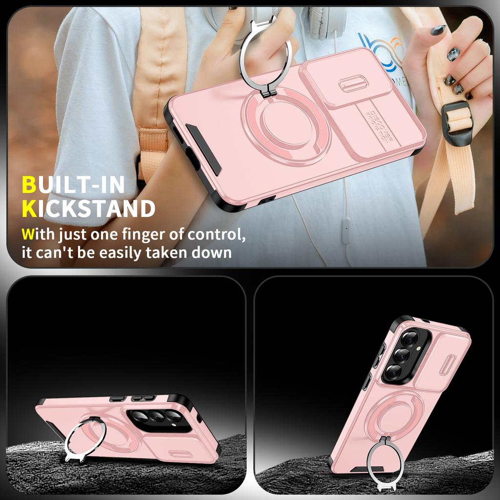 Slide Lens Protect Armor Case For Samsung S26 S25 S24 S23 S22 FE Ultra Plus A57 A17 A56 A36 A16 A06 A55 A35 Magneti Holder Cover
