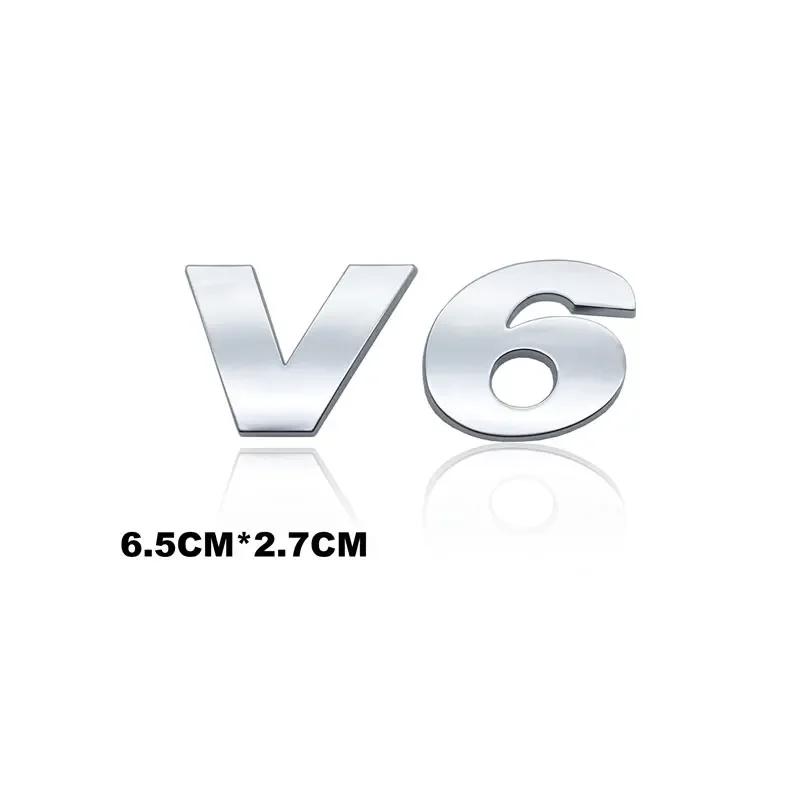 SVLHP1 ABS Electroplated Car Sticker V6 V8 Emblem Tail Badge Decal For VW Touareg TDI Car Accessories