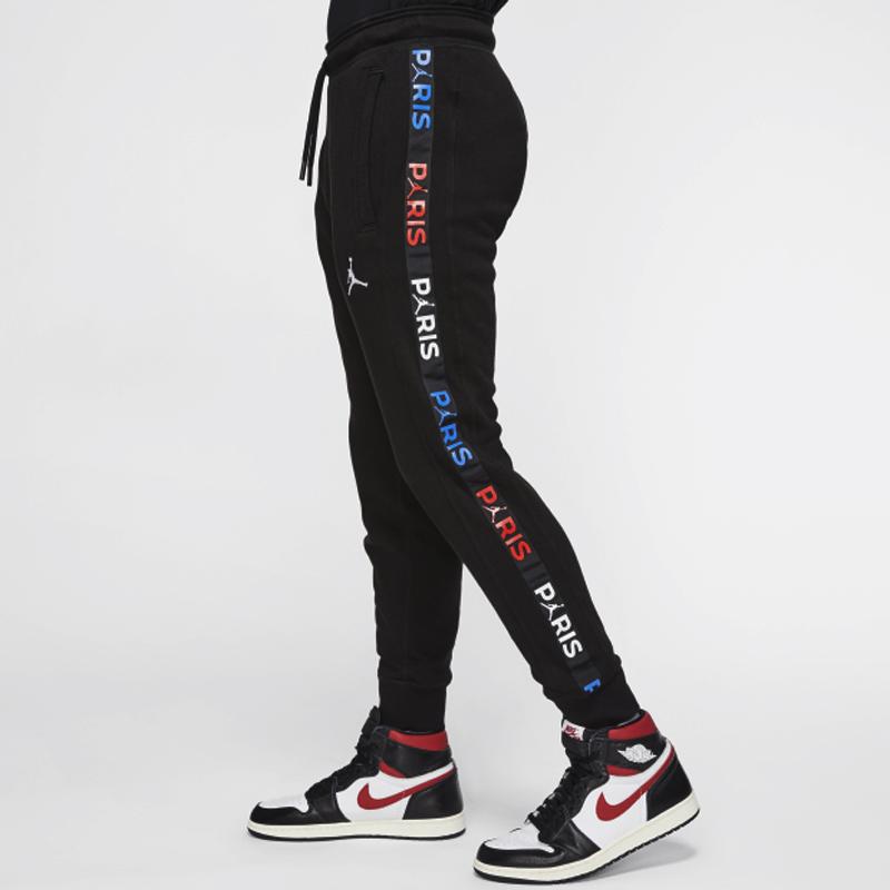 Jordan Paris Saint-Germain Fleece Sweatpants With Logo Badge Men Bottoms Black BQ8349-011