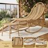 Adult Rattan Rocking Recliner for Garden, Balcony, or Courtyard