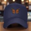 Monarch Butterfly Embroidered Baseball Cap Adjustable Cotton Casual Sports Outdoor Hat for Adult