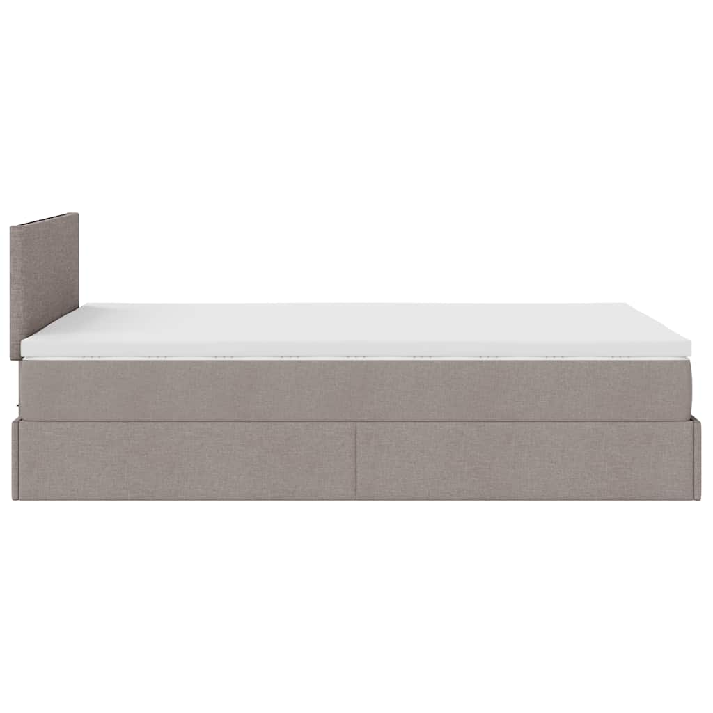 Ottoman Bed with Mattress Taupe 120x190 Cm Fabric