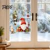 Indoor Window Art Christmas Gnome Cling, Waterproof Snowflake Glass Decal, PVC Decals Faceless Dwarf Static Sticker for Holiday Decoration Winter Home