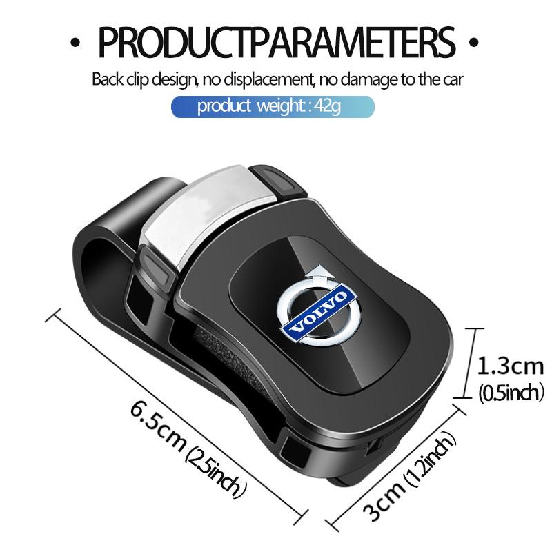For Volvo Fashion Car Sun Visor Glasses Clip Eyeglasses Storage Holder V50 S60 XC60 S40 XC40 XC90 V70 XC70 C30 V40 V60