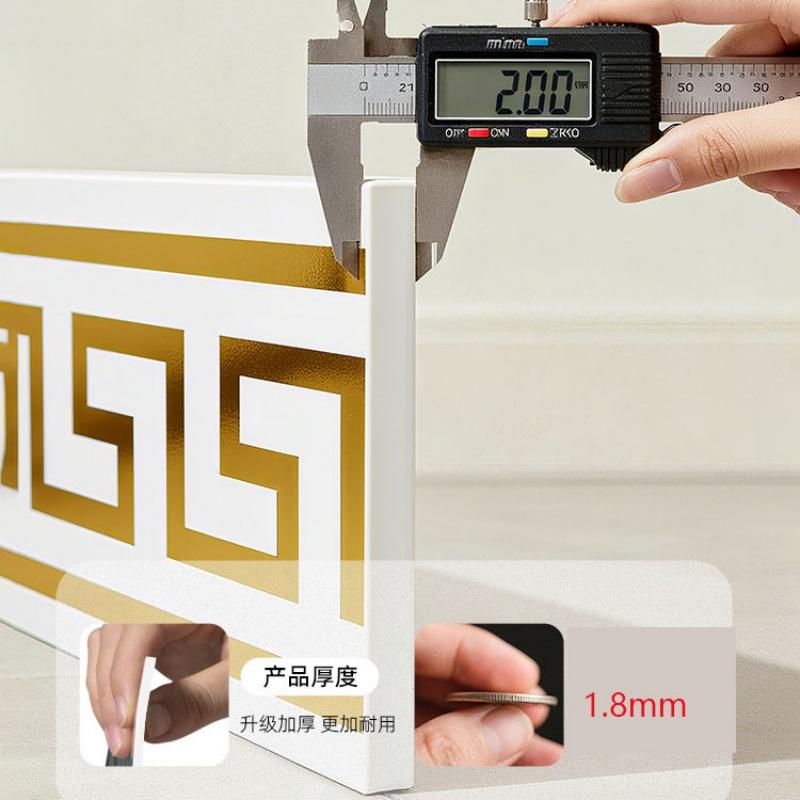 Thick Self-Adhesive PVC Baseboard - Waterproof Wall Skirting Decor, Imitation Tile Kickboard Strip, Easy Peel & Stick