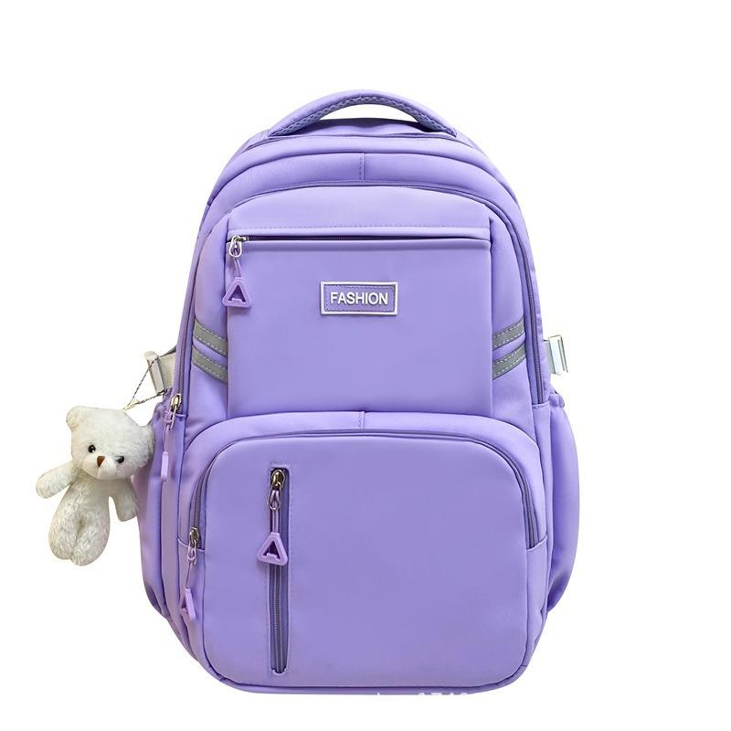 Schoolbag new large-capacity lightweight schoolbag girls multi-compartment casual backpack junior high school students simple