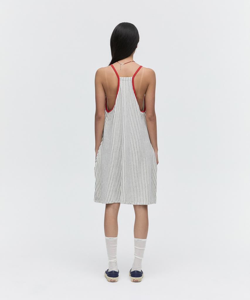 Minasu Menasoo Summer Stripe Terry Strap Onepiece_Gray