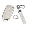 White TPU 4 Button Key Fob Cover Case Holder Bag with Keychain Fit For Chery Omoda C5 Jaecoo J7 Arizzo 5