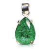 Green Emerald 35.75 Ct Natural CERTIFIED 925 Sterling Silver Pear Cut Pendant AI-120-NS