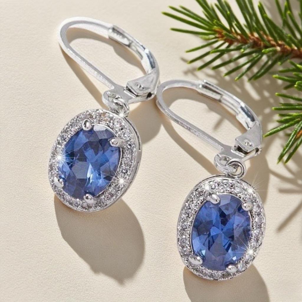 Elegant cubic zirconia pendant earrings, sparkling engagement earrings for women, sweet and elegant jewelry