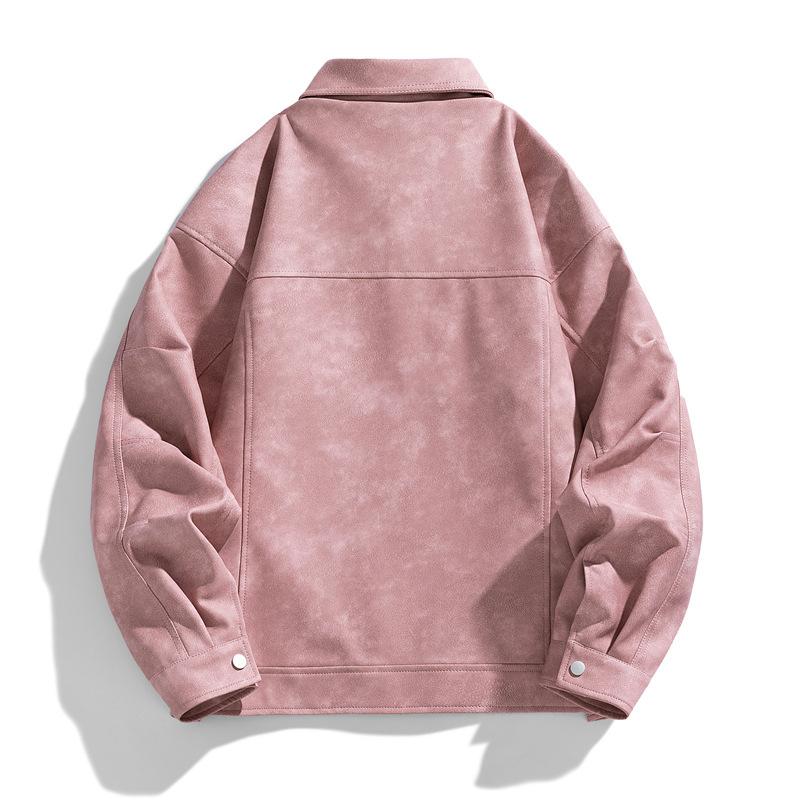 PU-Lederjacke Herren Frühling Trendige Herrenbekleidung Paar Amerikanische Jacke Herren Oberteil Lockere Jacke Herrenbekleidung