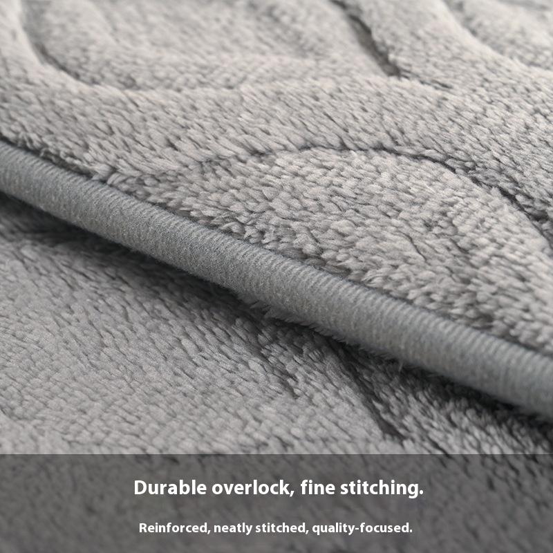 Comfortable Cotton Velvet Jacquard Bathroom Doormats Floor Mats for Entrance Doors, Dirt-resistant Bathroom, Water-absorbing and Non-slip Floor Mats