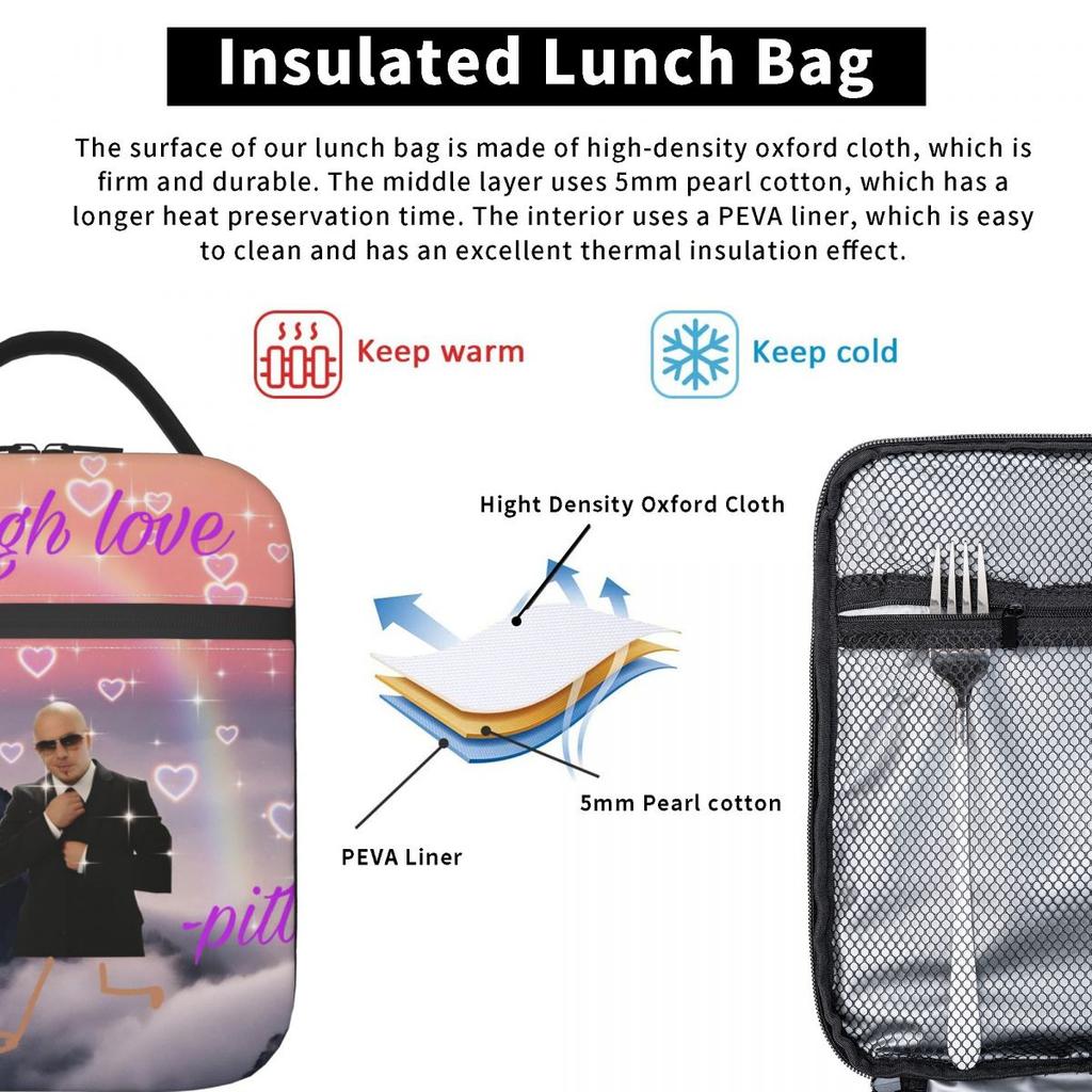 Mr Worldwide Lunch Bag Work Lunch Box For Unisex Casual Custom Thermal Lunch Bags Oxford Cooler Bag