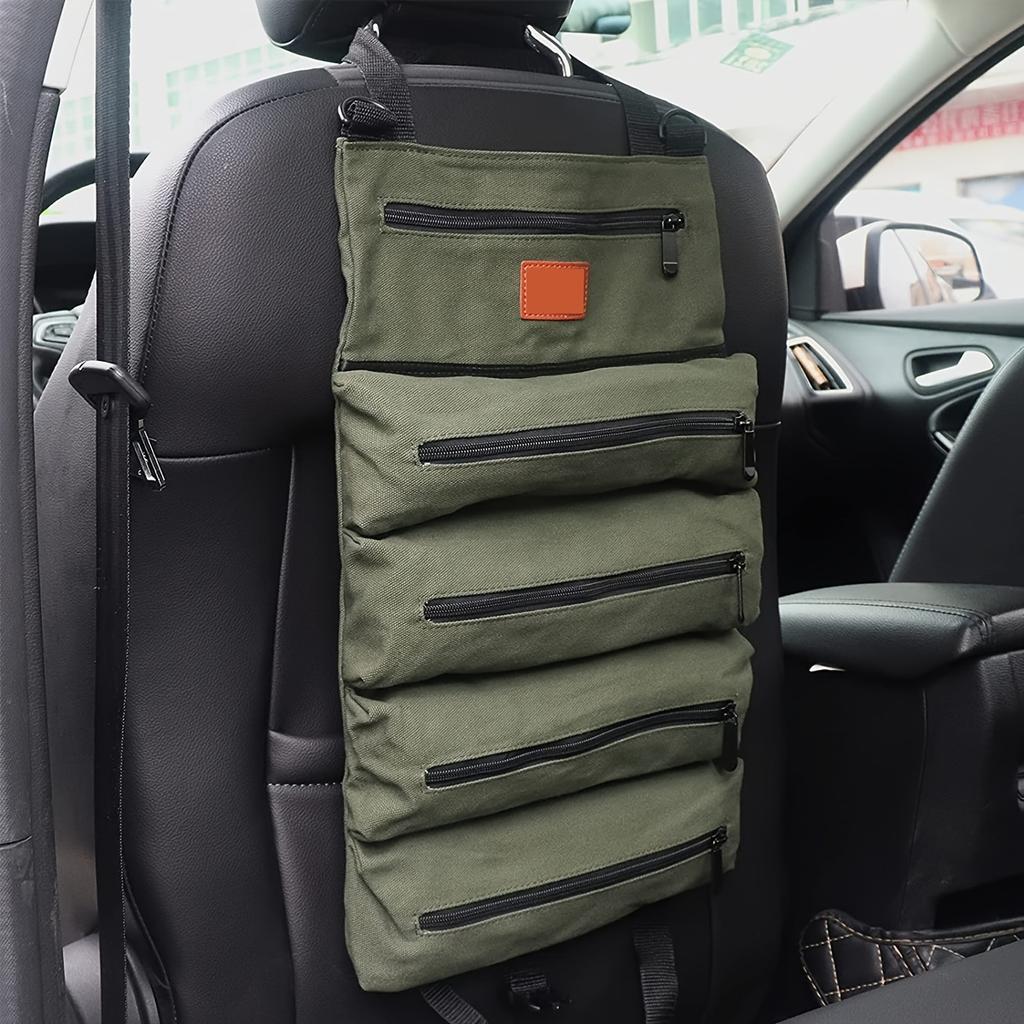 Multi-Purpose Roll Up Tool Bag, Wrench Roll ,Canvas Tool Organizer Bucket,Car First Aid Kit Wrap Roll Storage Case,Hanging Tool