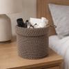 Handmade Cotton Rope Storage Basket Folding Space Saving Wall Hanging Storage Basket Round Sundries Organizer Closet Organizer