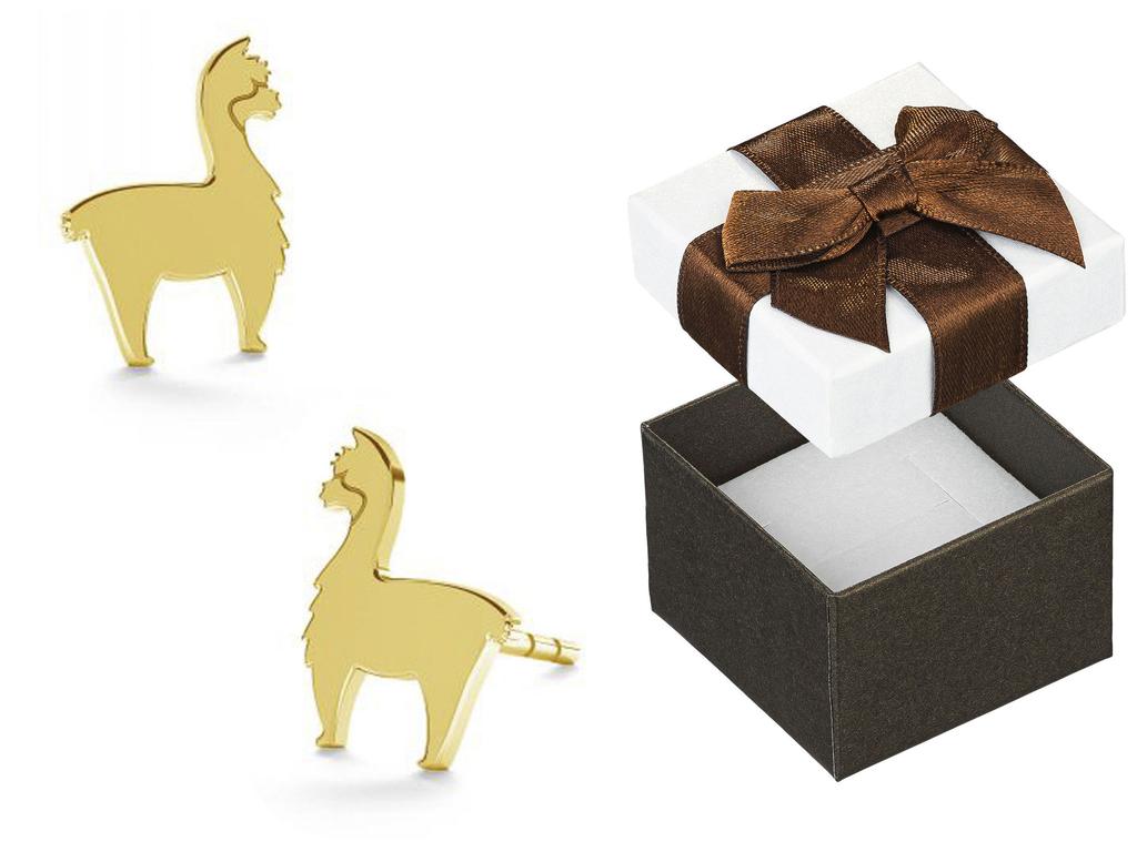 Ohrringe Silber Vergoldet Alpakas Lamas Damen Gold Stecker Lama Alpaka