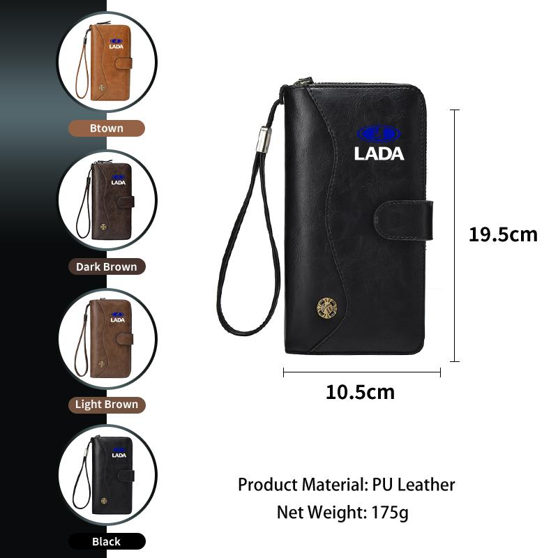 Car PU Leather Vintage Snap Closure Clutch Bag Storage Pouch For Lada Priora Sedan Sport Kalina Granta Vesta Niva Largus Vaz