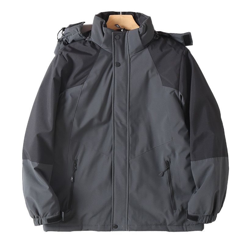 Trade Surplus Autumn and Winter Outdoor Windproof Waterproof Graphene Thermal Insulation Warm Color-Blocking Hooded Trendy Cotton Jacket for Men