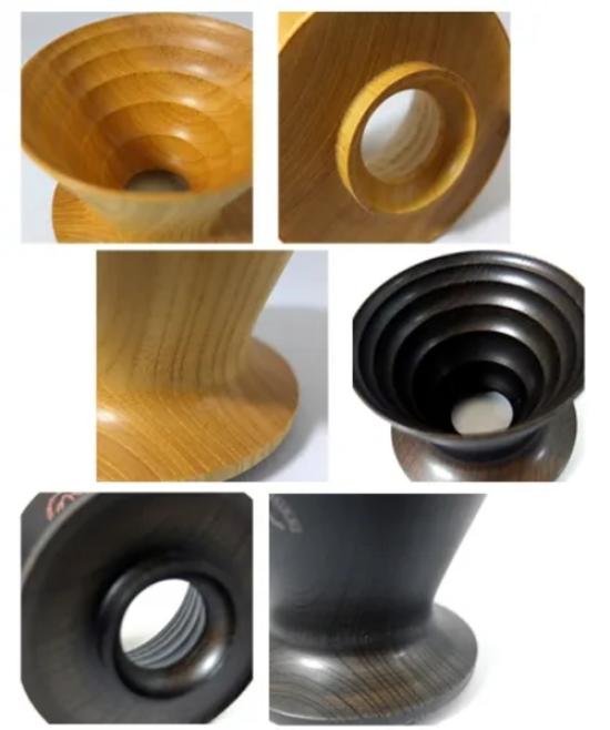 Yasusei-Style Japanese Wooden Coffee Dripper – 1–2 Cup Pour Over Brewer (Black)