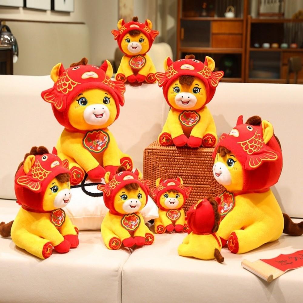 Cartoon Pony Stuffed Toys Soft Zodiac Pony Doll Cute Horse Mascot Spring Festival Gifts