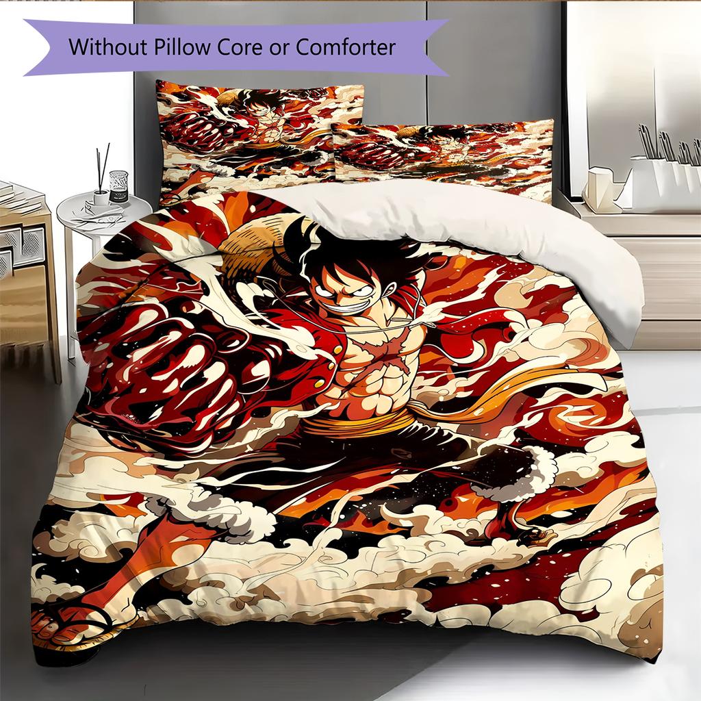 Cartoon Pattern Bedding Quilt Set Quilt Cover Pillowcase Home Decoration Birthday Gift (1 * Duvet Cover + 2 * Pillowcase, Without Core)