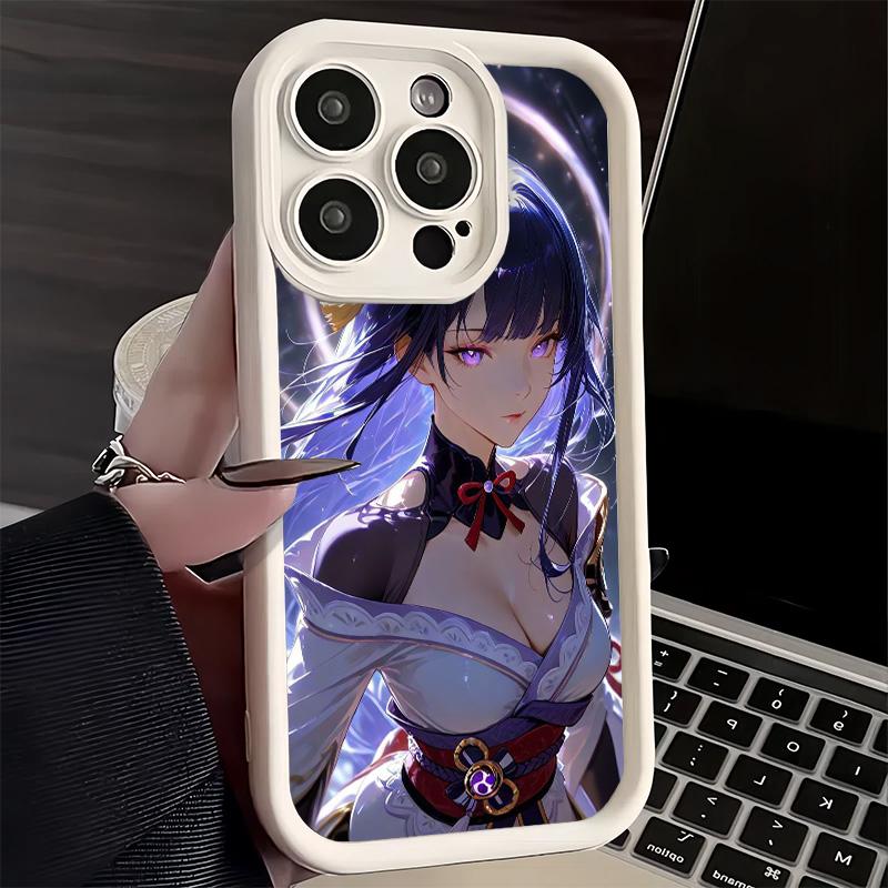 Phone Case for iPhone 17 Air 16E 15 16 Pro Max Genshin Impact Raiden Shogun Cover 14 Plus 13 12 Mini Soft Shell Silicone Fundas