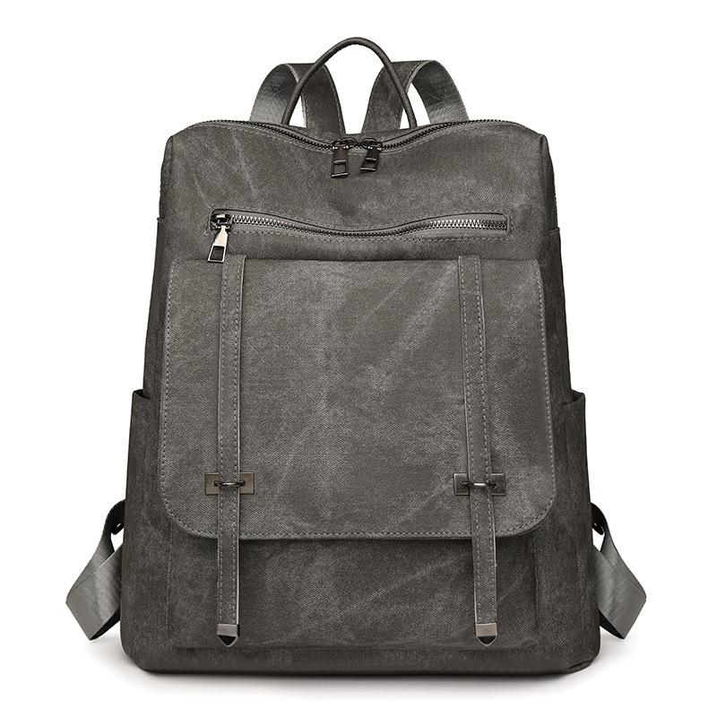 Женский рюкзак из ПУ большой вместимости, рюкзак для отдыха и поездок на работу, трансграничный новый дорожный рюкзак высокой стоимости, ретро-сумка серый