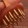 Head Meridians Massage Comb Copper Sandalwood Meridians Fine Tooth Comb Needling Guasha Scalp Massage Brush Relax Body Massager